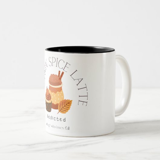 パンプキンスパイスラテ女の子秋恋人 ツートーンマグカップ (正面右)