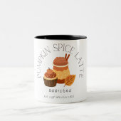 パンプキンスパイスラテ女の子秋恋人 ツートーンマグカップ (中央)