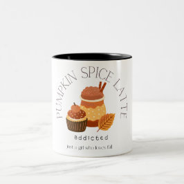パンプキンスパイスラテ女の子秋恋人 ツートーンマグカップ