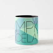 パンプキンスパイスラテ幾何学的デザインハロウィーン ツートーンマグカップ (中央)