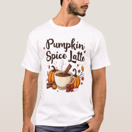🎃パンプキンスパイスラテ恋人Tシャツ： Tシャツ