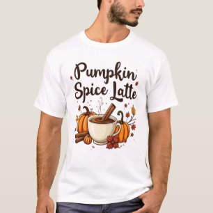 🎃パンプキンスパイスラテ恋人Tシャツ: Tシャツ