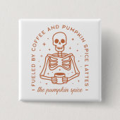 パンプキンスパイスラテ愛好家 缶バッジ (正面)