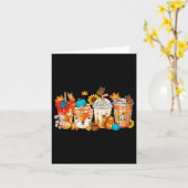 パンプキンスパイスラテ秋コージーコーヒーレトロ秋 カード (黄色い花)