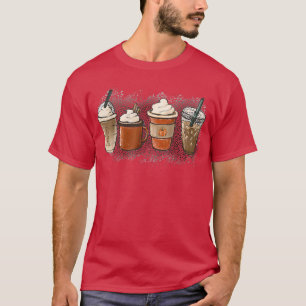 パンプキンスパイスラテ秋コーヒーウォームコージーオータムS Tシャツ