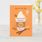 パンプキンスパイスラテ秋誕生日カード カード (黄色い花)