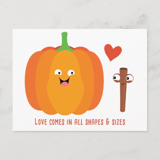 パンプキンスパイスラブかわいい秋はがき ポストカード (正面)