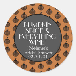 パンプキンスパイスワイン秋ブライダルシャワー ラウンドシール