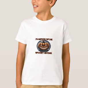 パンプキンスパイス不気味アドバイス – 面白いハロウィーンギフト Tシャツ