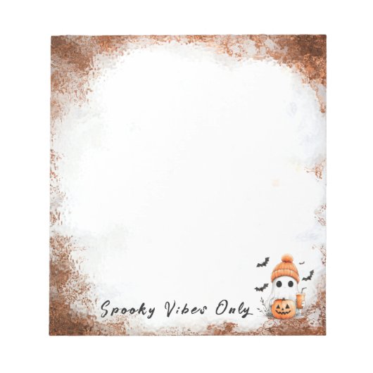 パンプキンスパイス不気味ビブパーソナライズされたス ノートパッド (正面)