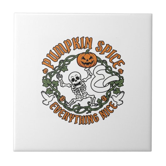 パンプキンスパイス全てが素敵なハロウィーン スケルトン V タイル (正面)