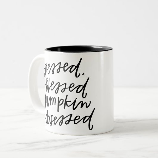 パンプキンスパイス取り付け秋ギフト ツートーンマグカップ (正面左)