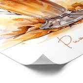 パンプキンスパイス水絵画色の芸術 ポスター (角)