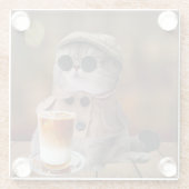 パンプキンスパイス秋キャットガラスコースター ガラスコースター (裏面)