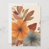 パンプキンスパイス秋ベビーシャワーボホオレンジフローラ 招待状 (裏面)