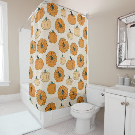 パンプキンスパイス秋秋の収穫感謝祭 シャワーカーテン