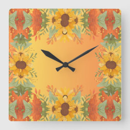 パンプキンスパイス秋秋の収穫感謝祭 スクエア壁時計