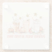 パンプキンスパイス秋秋ドリンクおもしろい引用文 ガラスコースター (裏面)