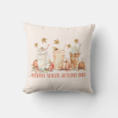 パンプキンスパイス秋秋ドリンクおもしろい引用文 クッション (正面)