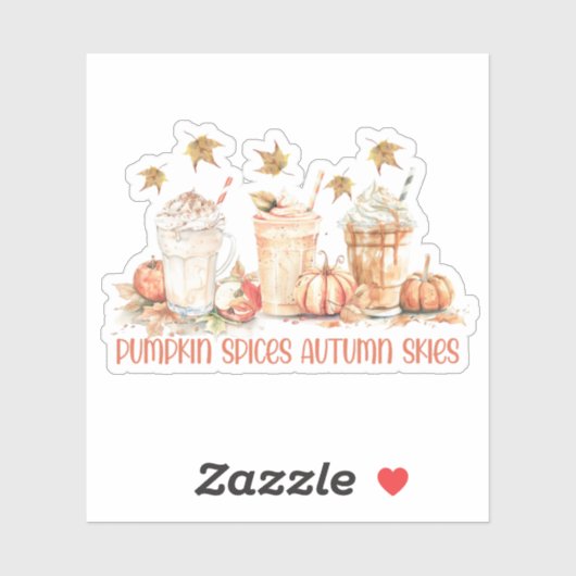 パンプキンスパイス秋秋ドリンクおもしろい引用文 シール (シート)