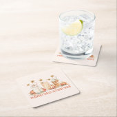 パンプキンスパイス秋秋ドリンクおもしろい引用文 スクエアペーパーコースター (インサイチュ)