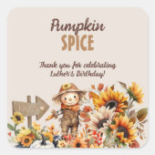 パンプキンスパイス秋誕生日のお気に入り スクエアシール (正面)