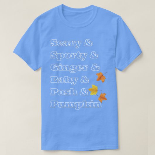パンプキンスパイス紅葉おもしろいカラー1 Tシャツ (デザイン正面)