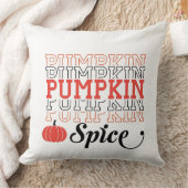 パンプキンスパイス繰り返し文字 – 秋デザイン クッション (ブランケット)