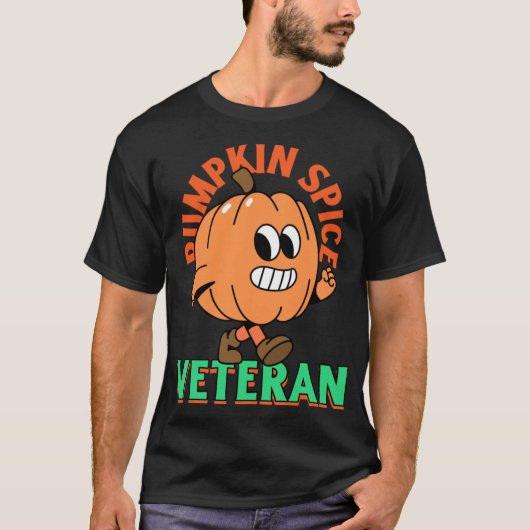 パンプキンスパイス退役軍人 かわいいTシャツ デザイン おもしろい プ Tシャツ (正面)