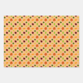 パンプキンスパイス3コーディネート秋秋誕生日 ラッピングペーパーシート