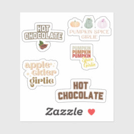 パンプキンスパイス、アップルサイダー、ホットチョコレート シール