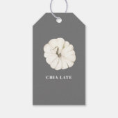 パンプキンスパイス ウォーターカラー ホワイト&グレー チャイラテ ギフトタグ (正面)