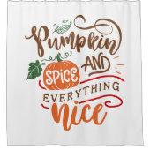パンプキンスパイス&エイチングニース秋デザイン シャワーカーテン (正面)