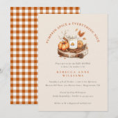 パンプキンスパイス＆エブリシングナイス - 秋のベイビーシャワー 招待状 (正面/裏面)