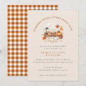 パンプキンスパイス＆エブリシングナイス - 秋のベイビーシャワー 招待状 (正面/裏面)