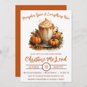 パンプキンスパイス&オールナイスベビーシャワーラテ 招待状 (正面/裏面)