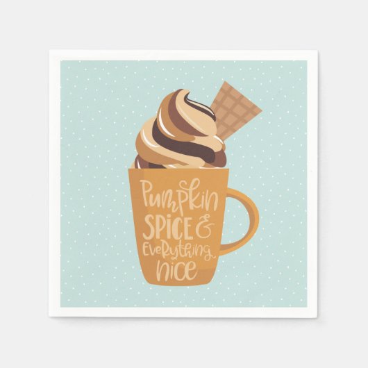 パンプキンスパイス&オールナイスラテナプキン スタンダードカクテルナプキン (正面)