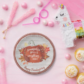 パンプキンスパイス&オールナイス感謝祭グレー ペーパープレート (パーティー)