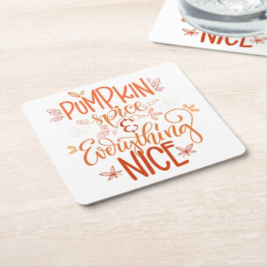 パンプキンスパイス&オールナイス スクエアペーパーコースター (アングル)