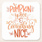 パンプキンスパイス&オールナイス スクエアペーパーコースター (正面)