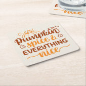 パンプキンスパイス&オールナイス スクエアペーパーコースター (アングル)