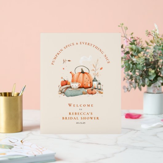 パンプキンスパイス&オールナイス – 秋フォームボード アクリルサイン (ウェディング)