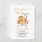 パンプキンスパイス&オールニース秋1st誕生日 招待状 (正面)