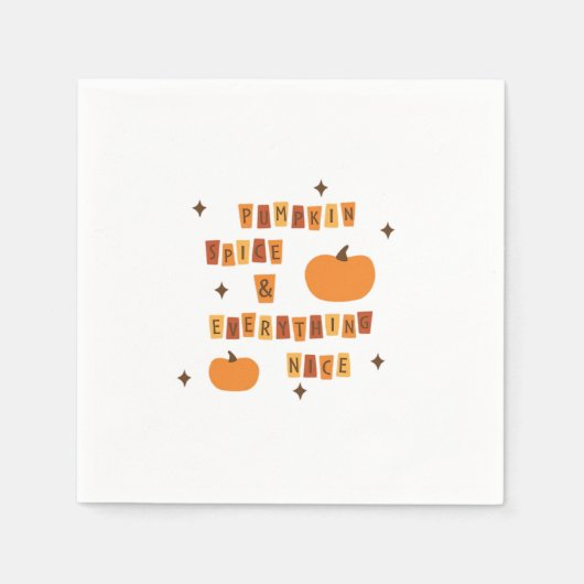 パンプキンスパイス&オールニース – 引用文ビベス スタンダードカクテルナプキン (正面)
