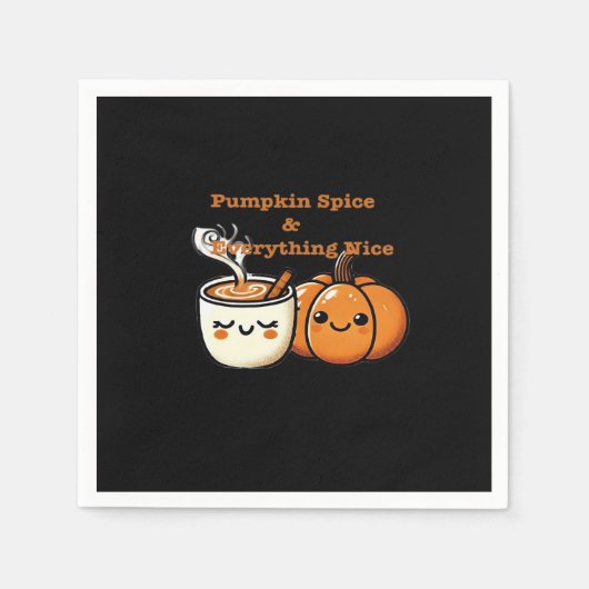 パンプキンスパイス&オールニース – 秋秋 スタンダードカクテルナプキン (正面)