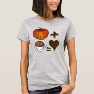 パンプキンスパイス+コーヒーラテ=ラブハート Tシャツ