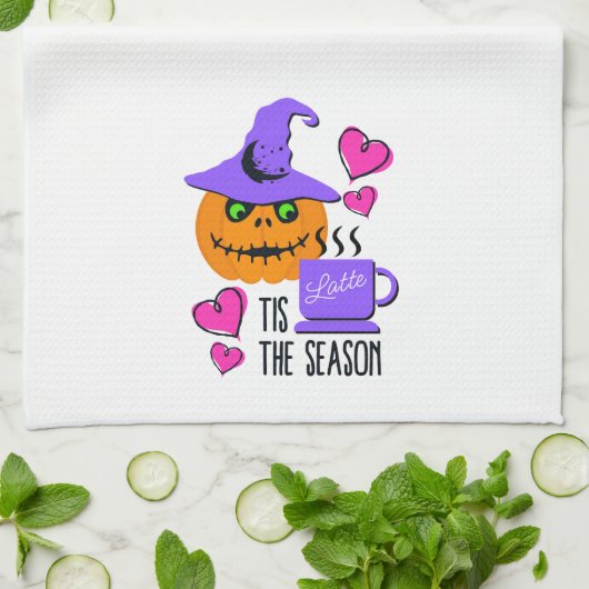 パンプキンスパイス ハロウィンシーズン キッチンタオル (折り畳み)