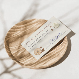 パンプキンスパイス ベイビーシャワー おむつラッフルチケット エンクロージャーカード