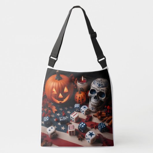 パンプキンスパイス&リバティサイコロ クロスボディバッグ (正面)