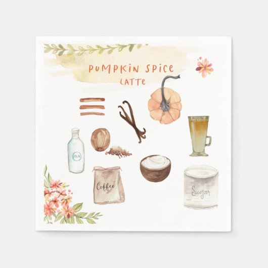 パンプキンスパイス |感謝祭の友達ナプキン スタンダードカクテルナプキン (正面)